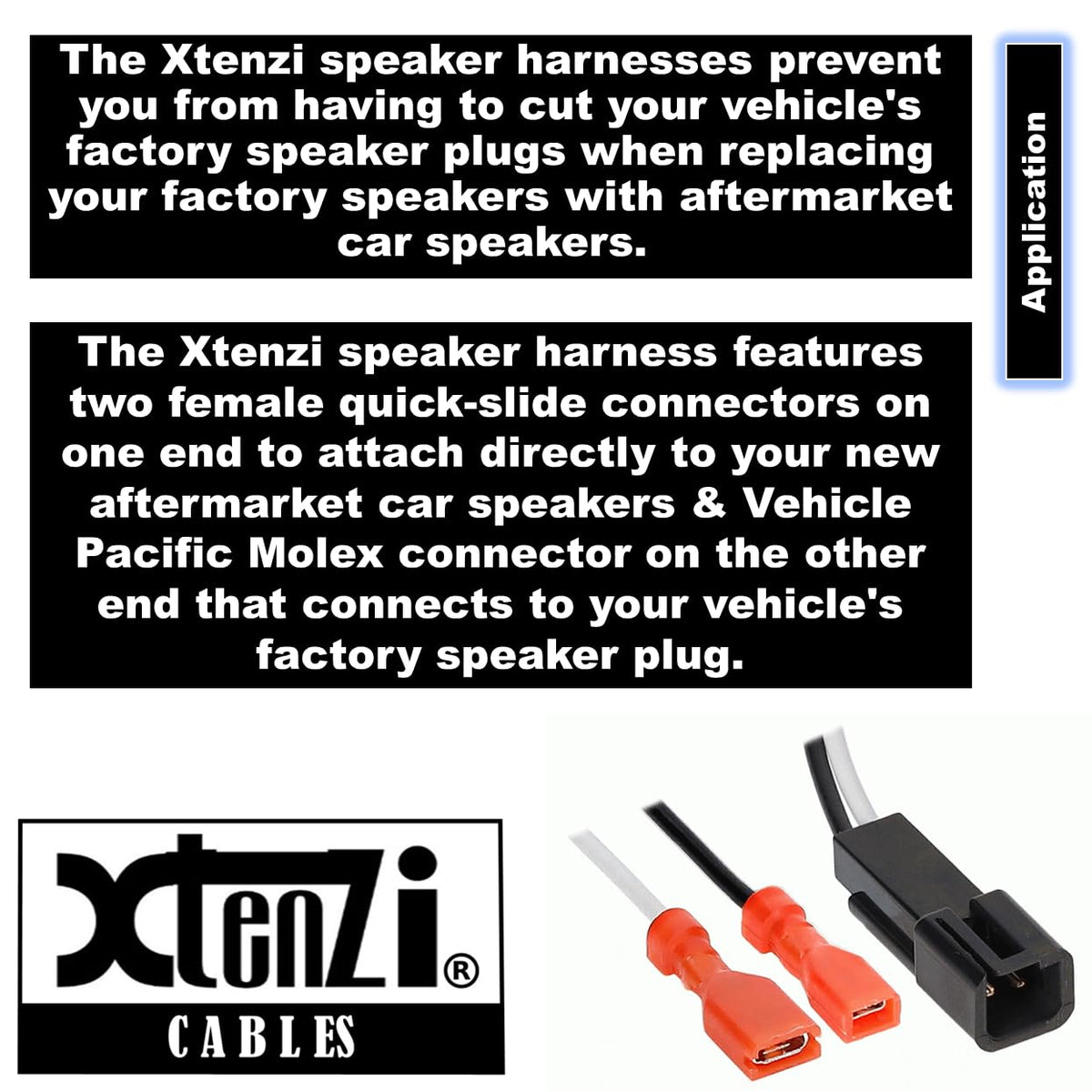 Xtenzi 2 Pair Car Audio Speaker Harness Set Compatible with Chevrolet, Dodge, Geo Vehicles