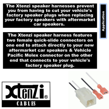 Xtenzi 2 Pair Car Speaker Harness Set Compatible with Chrysler, Dodge Vehicles