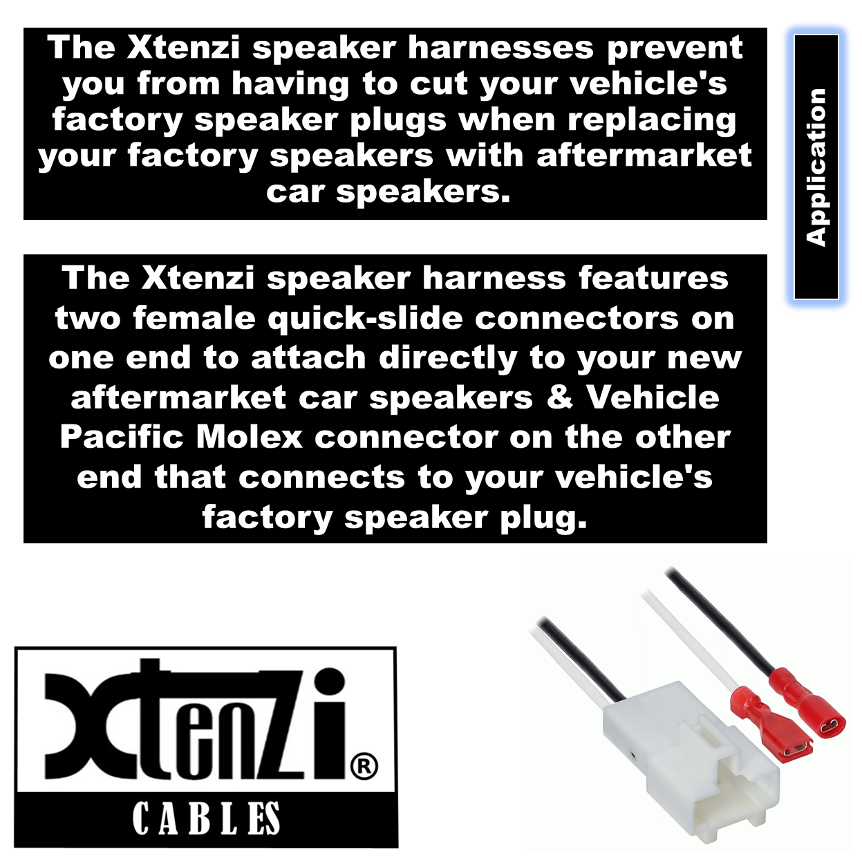 Xtenzi 2 Pair Car Audio Speaker Harness Set for Select Hyundai, Kia Vehicles