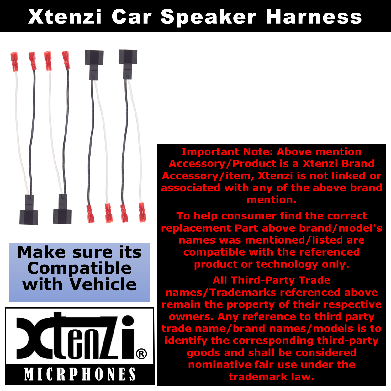 Xtenzi 2 Pair Car Audio Speaker Harness Set for Hyundai, Kia 2017-2020 Vehicles