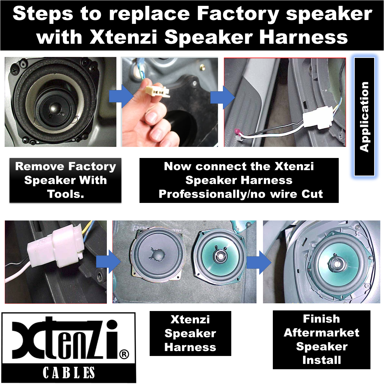 Xtenzi 2 Pair Car Audio Speaker Harness Set for Select Honda, Acura Vehicles