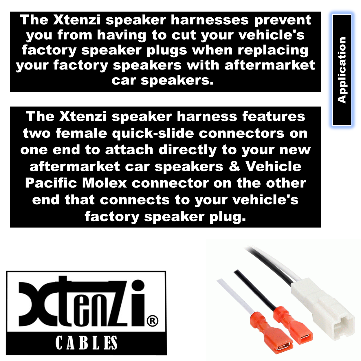 Xtenzi 2 Pair Car Audio Speaker Harness Set for Select Mazda 1990-2002 Vehicles
