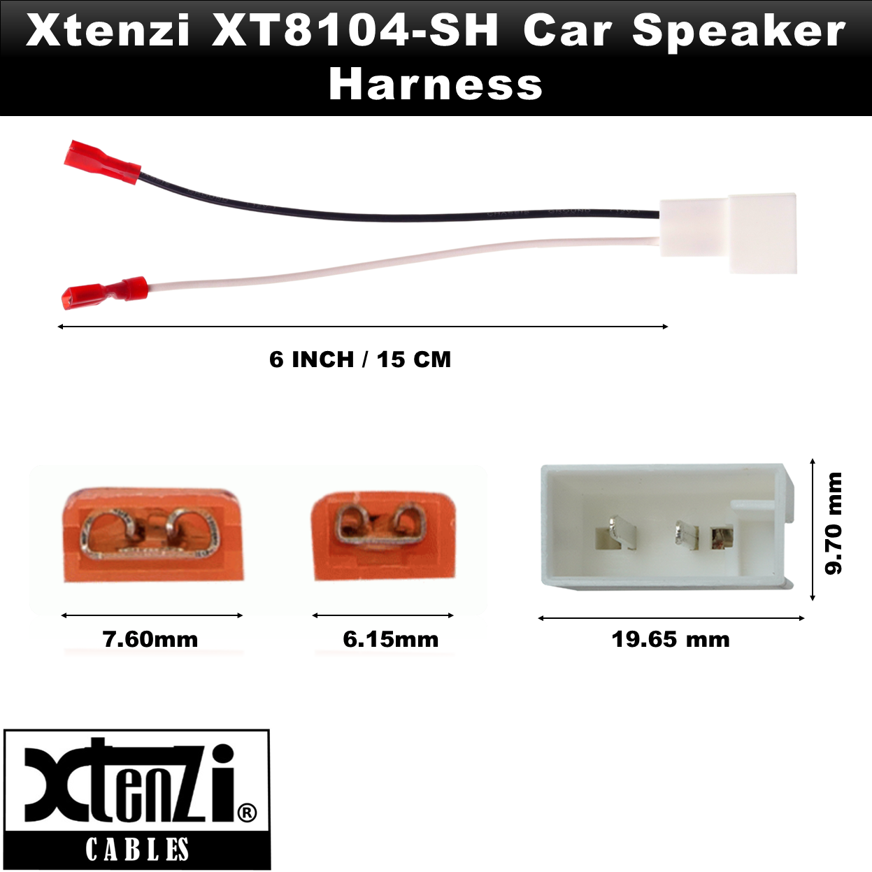 Xtenzi 2 Pair Car Audio Speaker Harness Set for Toyota, Hyundai, Isuzu Vehicles