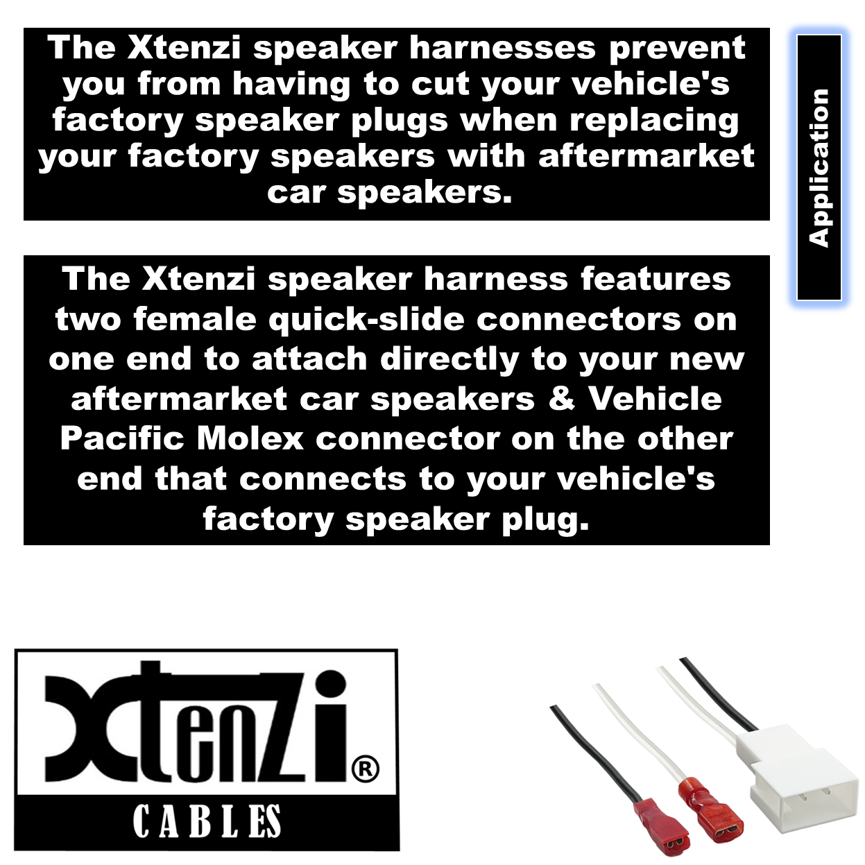Xtenzi 2 Pair Car Audio Speaker Harness Set for Toyota, Hyundai, Isuzu Vehicles