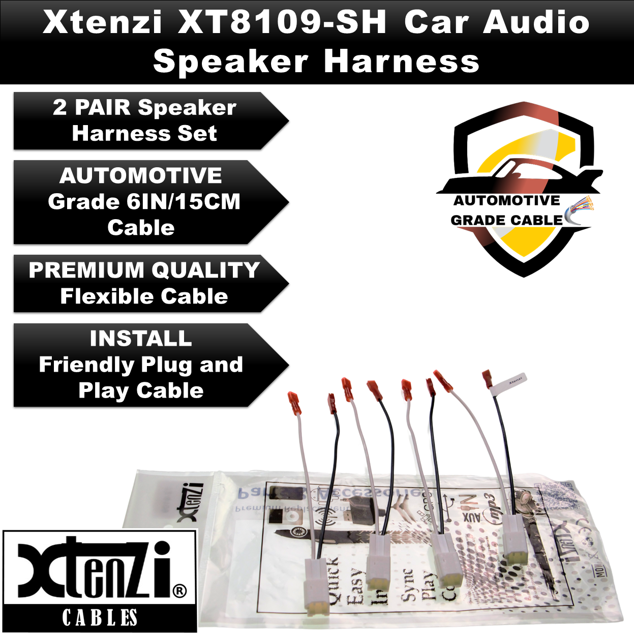 Xtenzi 2 Pair Car Audio Speaker Harness Set for Toyota 2018-2020 Vehicles