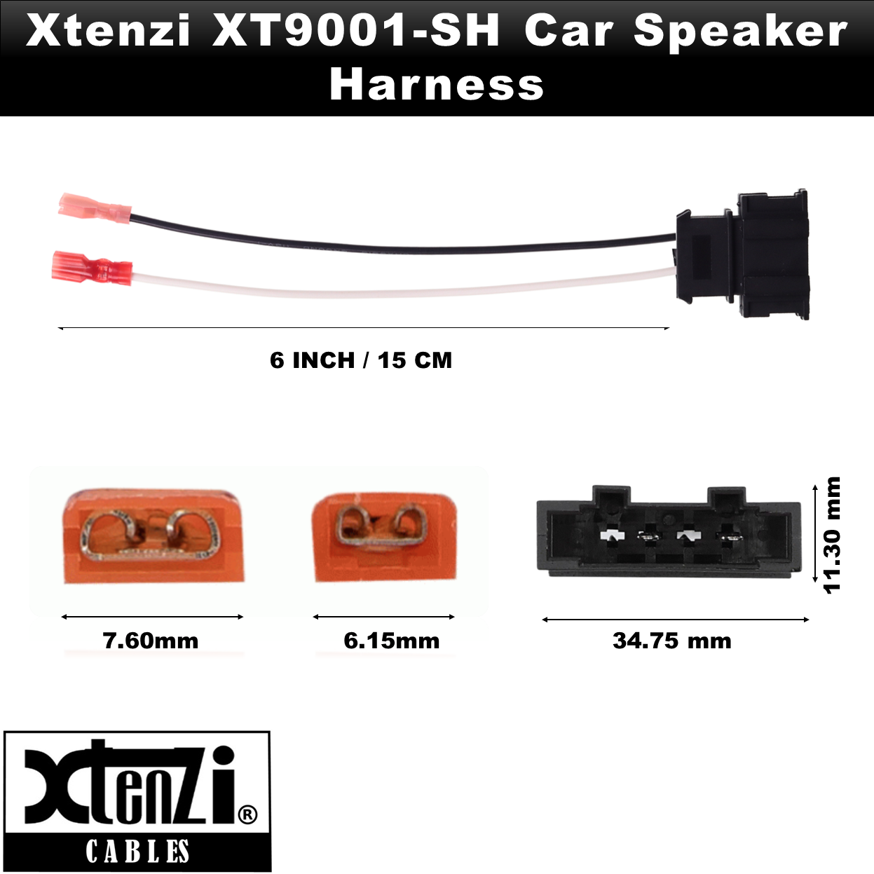 Xtenzi 2 Pair Car Audio Speaker Harness Set for Volkswagen, Porsche Vehicles