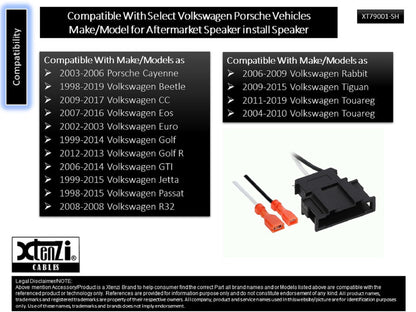 Xtenzi 2 Pair Car Audio Speaker Harness Set for Volkswagen, Porsche Vehicles