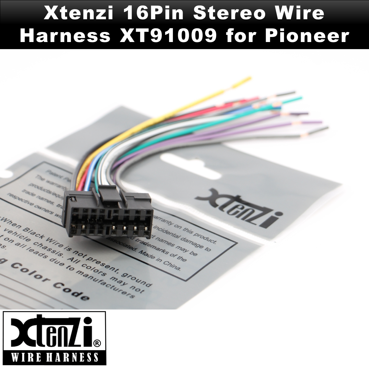 Xtenzi 16Pin Car Radio Wire Harness Connector for Pioneer DEHP200 DEHP300 DEHP3000 DEHP400 DEHP4000 - XT91009