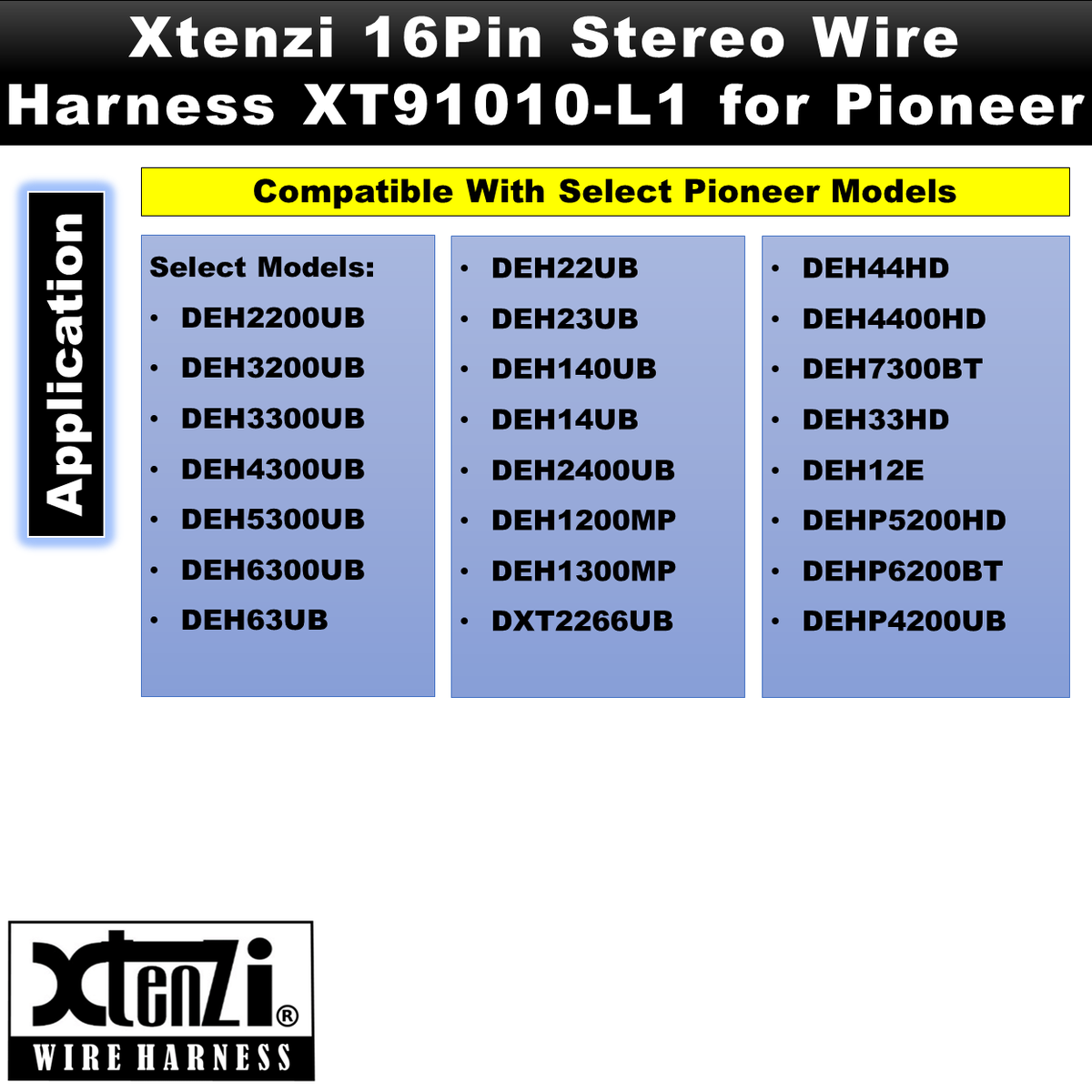 Xtenzi 16Pin Car Radio Power Wire Harness Connector for Pioneer DEH-1300M DEH-2200UB & More - XT91010 - image 5