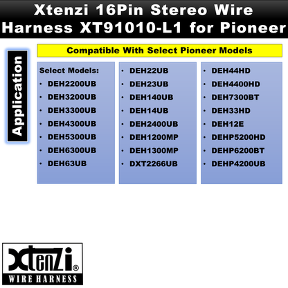 Xtenzi 16Pin Car Radio Power Wire Harness Connector for Pioneer DEH-1300M DEH-2200UB & More - XT91010 - image 5