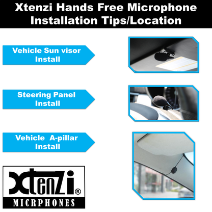 Xtenzi Microphone 2.5mm Mic XT91501B for Pioneer DEH80PRS AVH200BT AVHX3500BHS AVHX2500BT