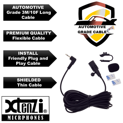 Xtenzi Microphone 2.5mm Mic XT91501B for Pioneer DEH80PRS AVH200BT AVHX3500BHS AVHX2500BT