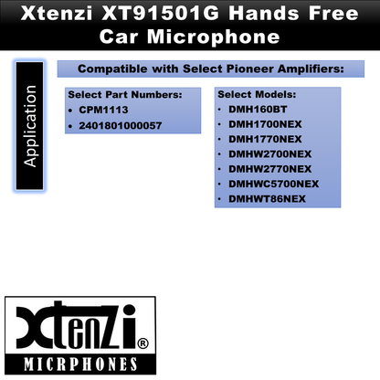 Xtenzi Microphone 2.5mm Mic XT91501G for Pioneer DMH160BT 1700NEX 1770NEX W2770NEX