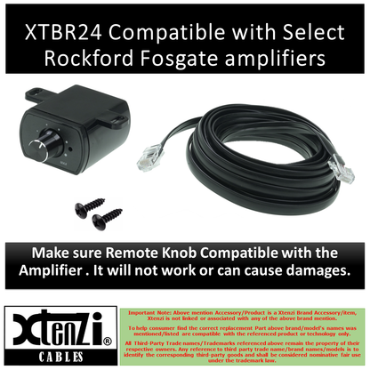 Xtenzi Bass Volume Knob Control Remote XTBR24 for Rockford Fosgate Punch PEQ Amp