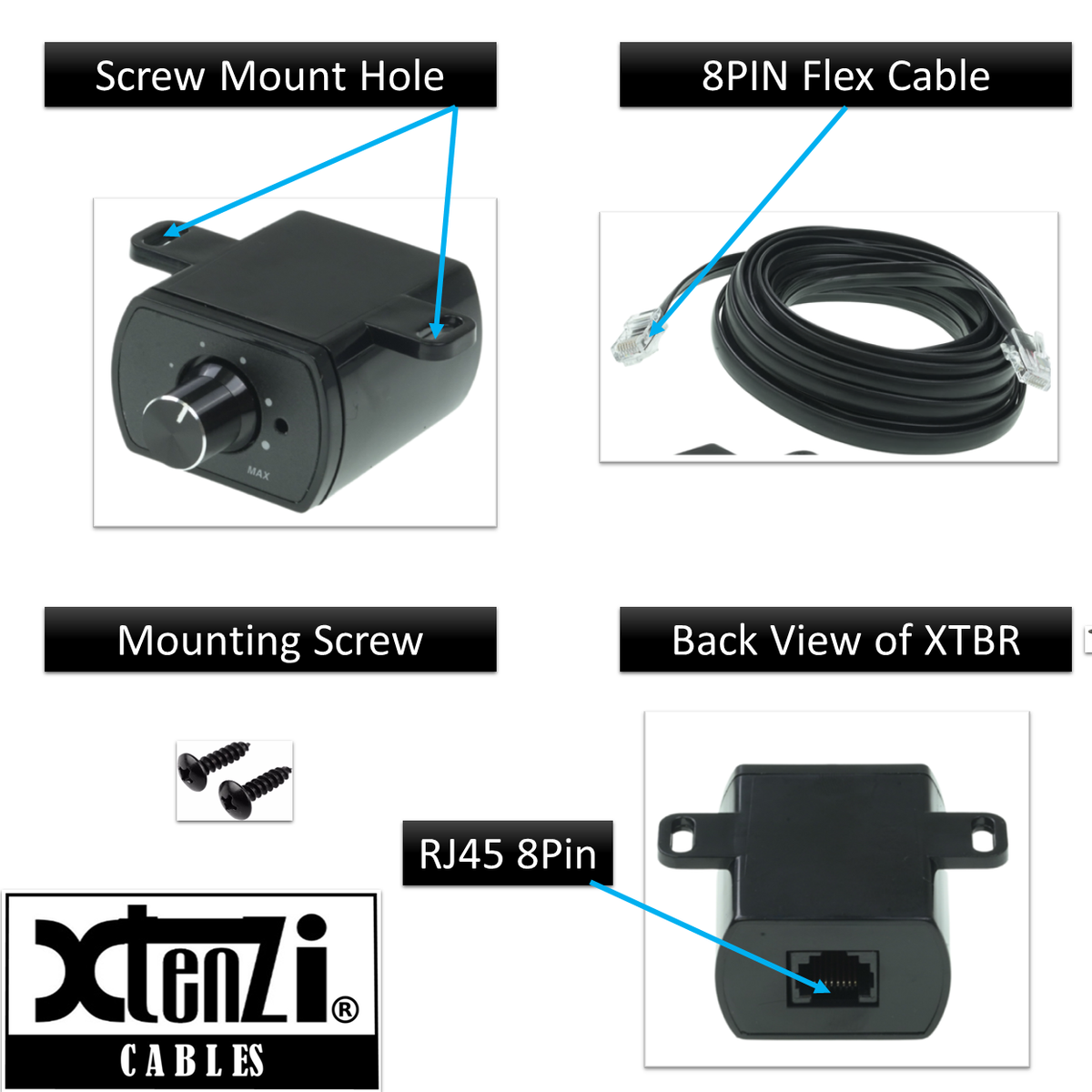 Xtenzi Bass Volume Knob Control Remote XTBR24 for Rockford Fosgate Punch PEQ Amp
