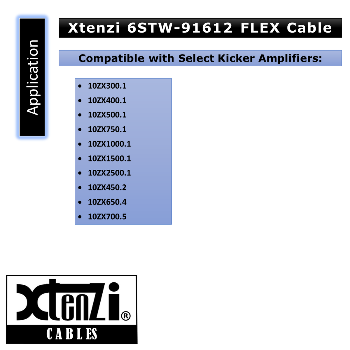 Xtenzi 6 Pin Remote Bass Knob 15 FT Flex Cable for Kicker IX ZX DX ZXM Amplifier