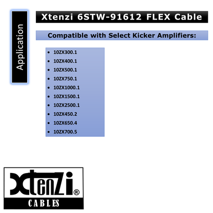 Xtenzi 6 Pin Remote Bass Knob 15 FT Flex Cable for Kicker IX ZX DX ZXM Amplifier