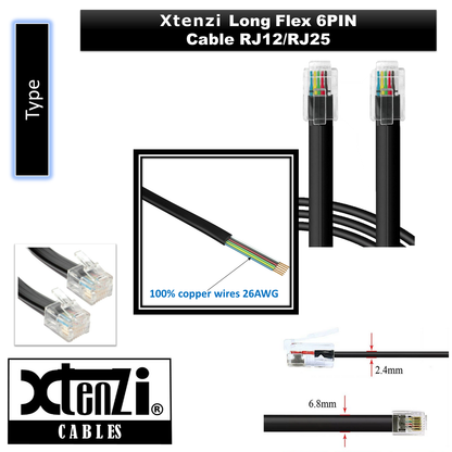 Xtenzi 6 Pin Remote Bass Boost Knob 15 FT Flex Cable for Phoenix Gold Amplifier