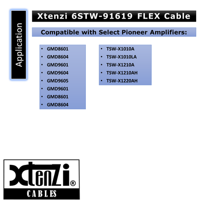 Xtenzi 6Pin Flex Cable 15 FT Wire For Remote Bass Boost Knob Pioneer Amplifier