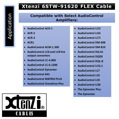 Xtenzi 6 Pin Flex Cable 15 FT Wire Remote Bass Knob For AudioControl Amplifier