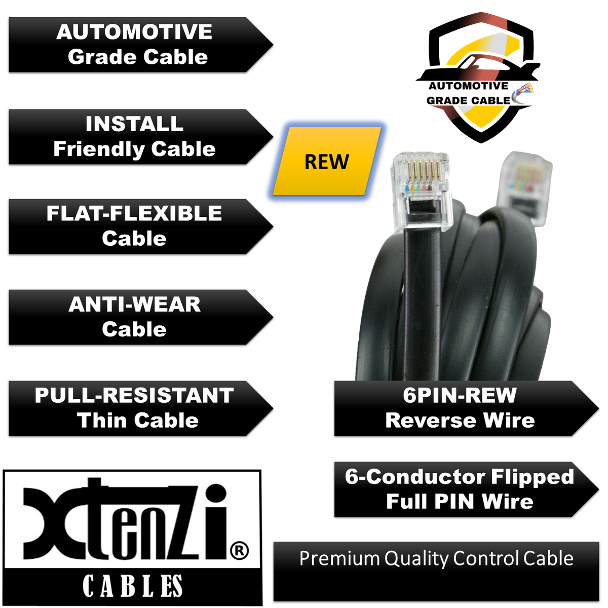 Xtenzi 6Pin Remote Bass Knob 15FT-REW FlexCable for Infinity Reference Amplifier