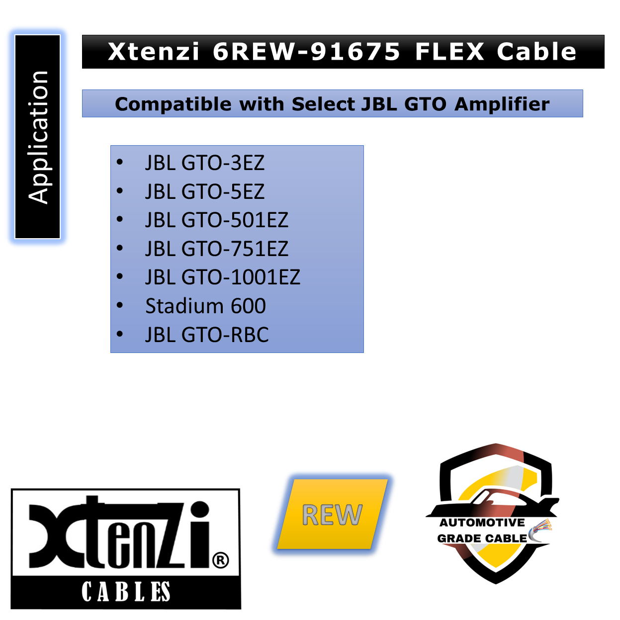 Xtenzi 6Pin Remote Bass Knob 15FT-REW Flex Cable for JBL GTO-RBC, GTO-3EZ, GTO-5EZ, GTO-501EZ, GTO-751EZ, GTO-1001EZ, Stadium 600 AMP