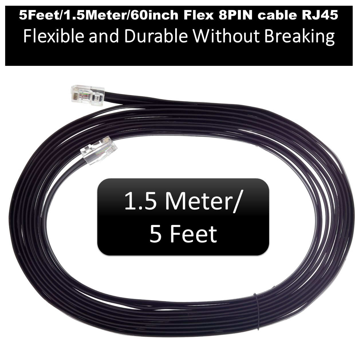 Xtenzi 8Pin Bass Knob 5 FT Cable for Rockford Fosgate PEQ PPB1 PB1 PLC2Amplifier