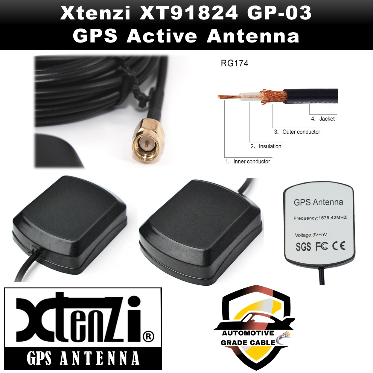 Xtenzi GPS Antenna XT91824 for Pioneer SPH-DA01 SPH-DA02 AVIC-F250 AVIC-F130