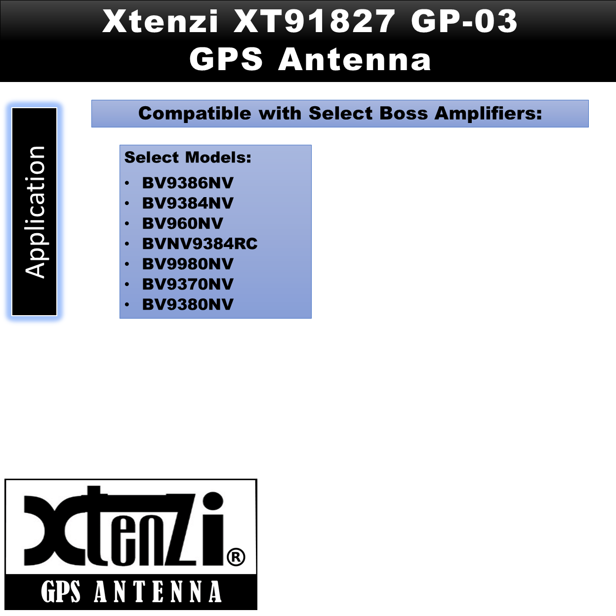 Xtenzi GPS Active Antenna XT91827 for Boss BV9386NV BV9384NV BV960NV BVNV9384RC