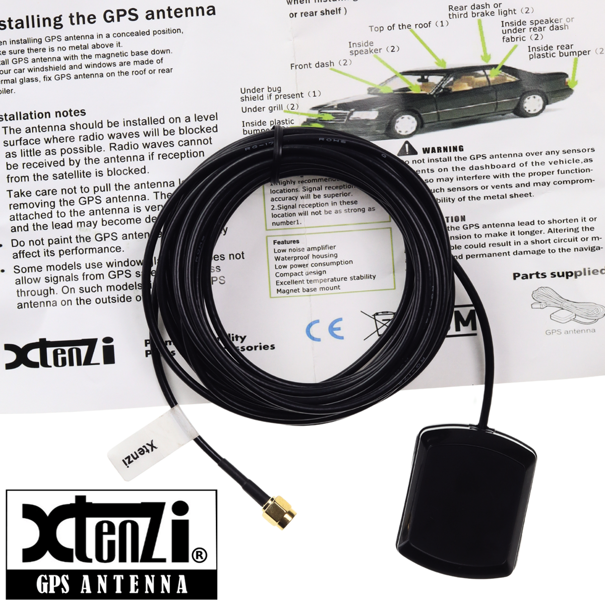 Xtenzi GPS Active Antenna XT91827 for Boss BV9386NV BV9384NV BV960NV BVNV9384RC - image 3