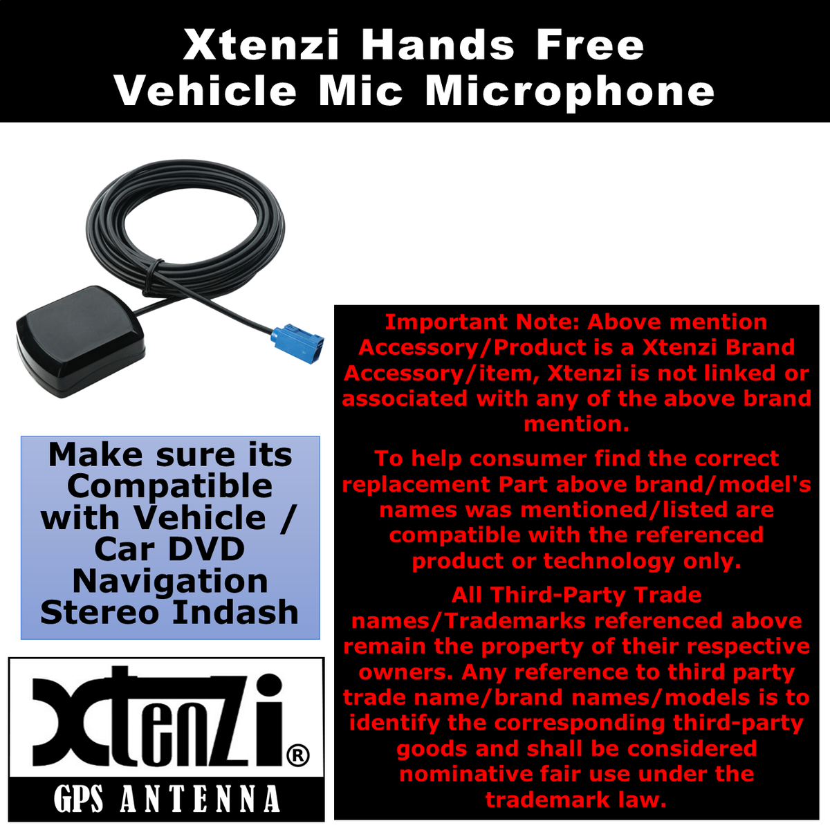Xtenzi GPS Active Antenna XT91835 for Clarion NX500 NX501 NP400 NX602 NX702 - image 2