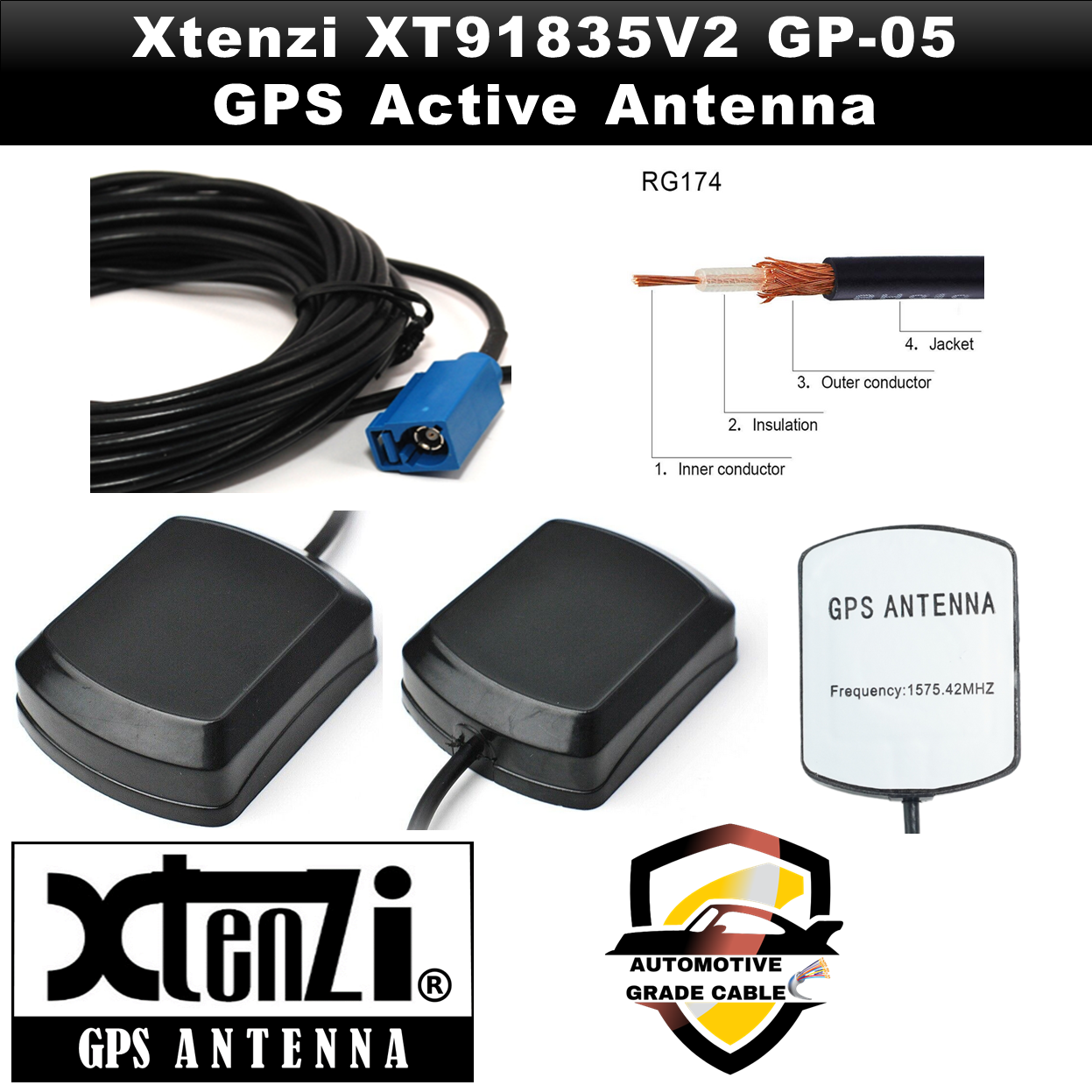 Xtenzi GPS Active Antenna XT91835V2 Car Navigation Receiver for Sony XA-NV400