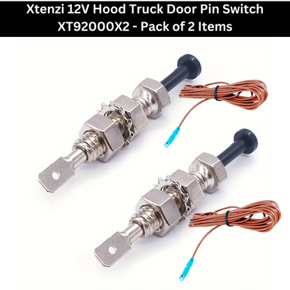 Xtenzi 2PCS Car Alarm Universal Hood Trunk Bonnet Door Pin On/Off Momentary 12V Adjustable Security Switch XT92000X2- Pack of 2
