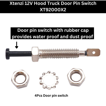 Xtenzi 2PCS Car Alarm Universal Hood Trunk Bonnet Door Pin On/Off Momentary 12V Adjustable Security Switch XT92000X2- Pack of 2