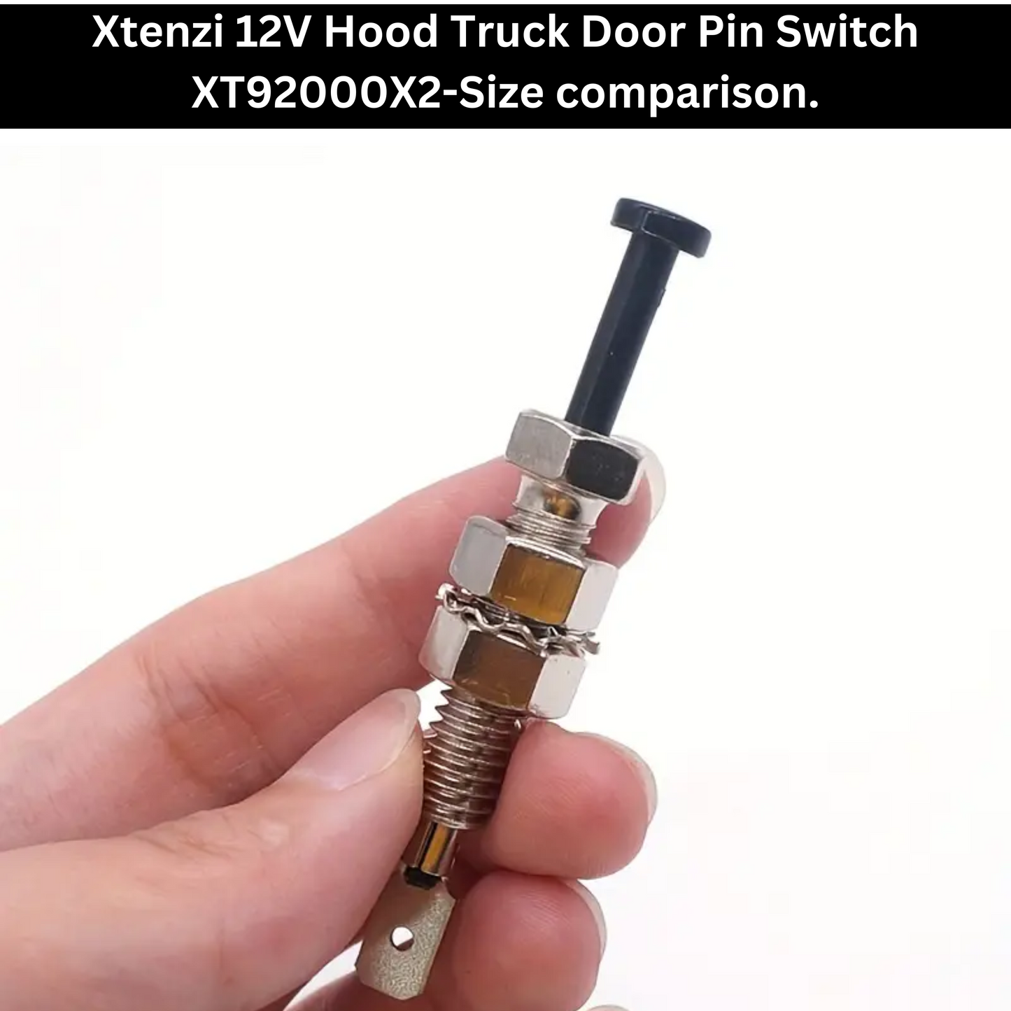 Xtenzi 2PCS Car Alarm Universal Hood Trunk Bonnet Door Pin On/Off Momentary 12V Adjustable Security Switch XT92000X2- Pack of 2