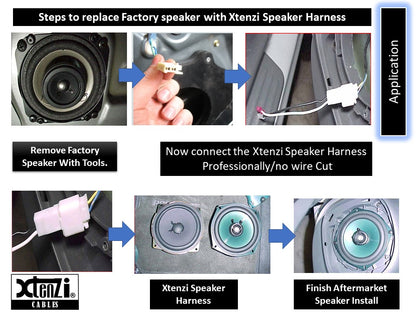Xtenzi 2 Pair Car Speaker Harness Set for Hyundai, Toyota, Mitsubishi Vehicles