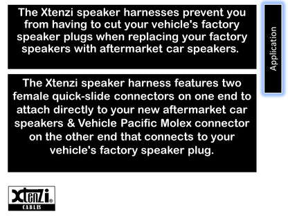Xtenzi 2 Pair Car Speaker Harness Set for Hyundai, Toyota, Mitsubishi Vehicles