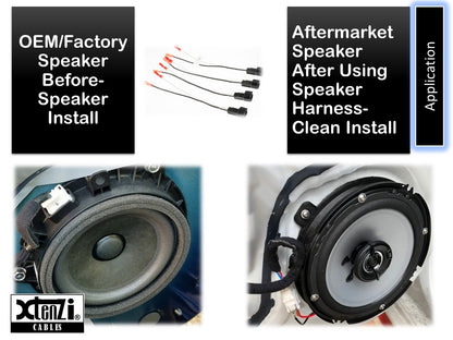 Xtenzi 2 Pair Car Speaker Harness Set for Hyundai, Toyota, Mitsubishi Vehicles