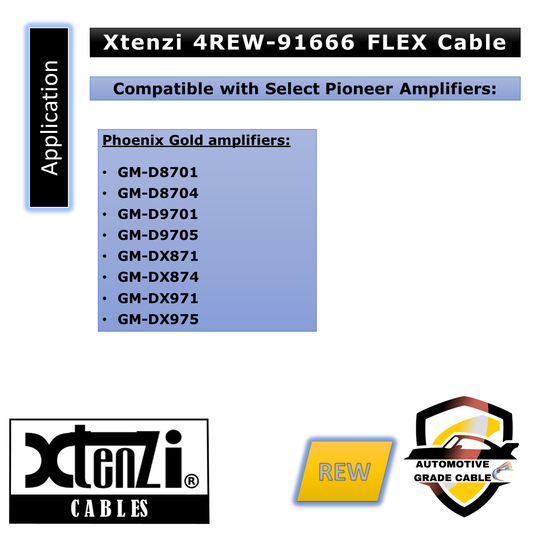 Xtenzi 4Pin Remote Bass Knob 25FT-REW Flex Cable For Pioneer Amplifier