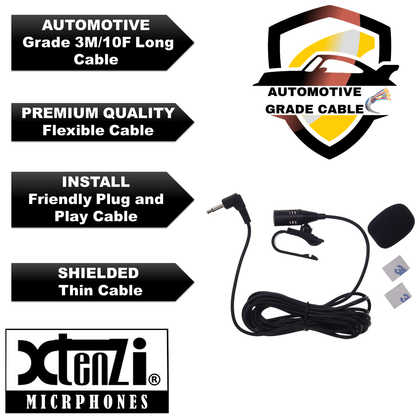 Xtenzi Microphone 3.5mm Mic for Car Vehicle Head Unit Stereo XT91506 for Kenwood
