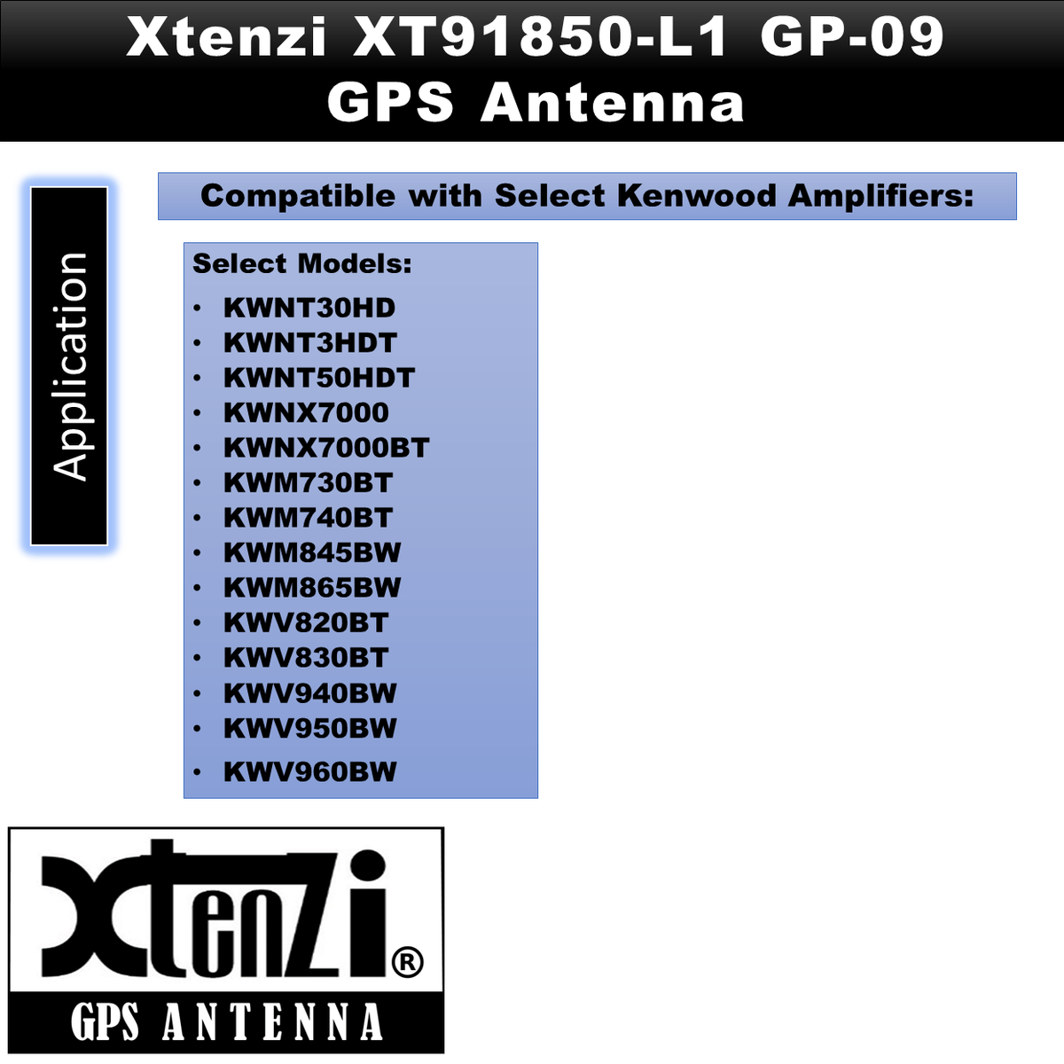 Xtenzi GPS Antenna XT91850-L2 for Kenwood DDX6702S DDX8905S DDX9704S DDX9905S