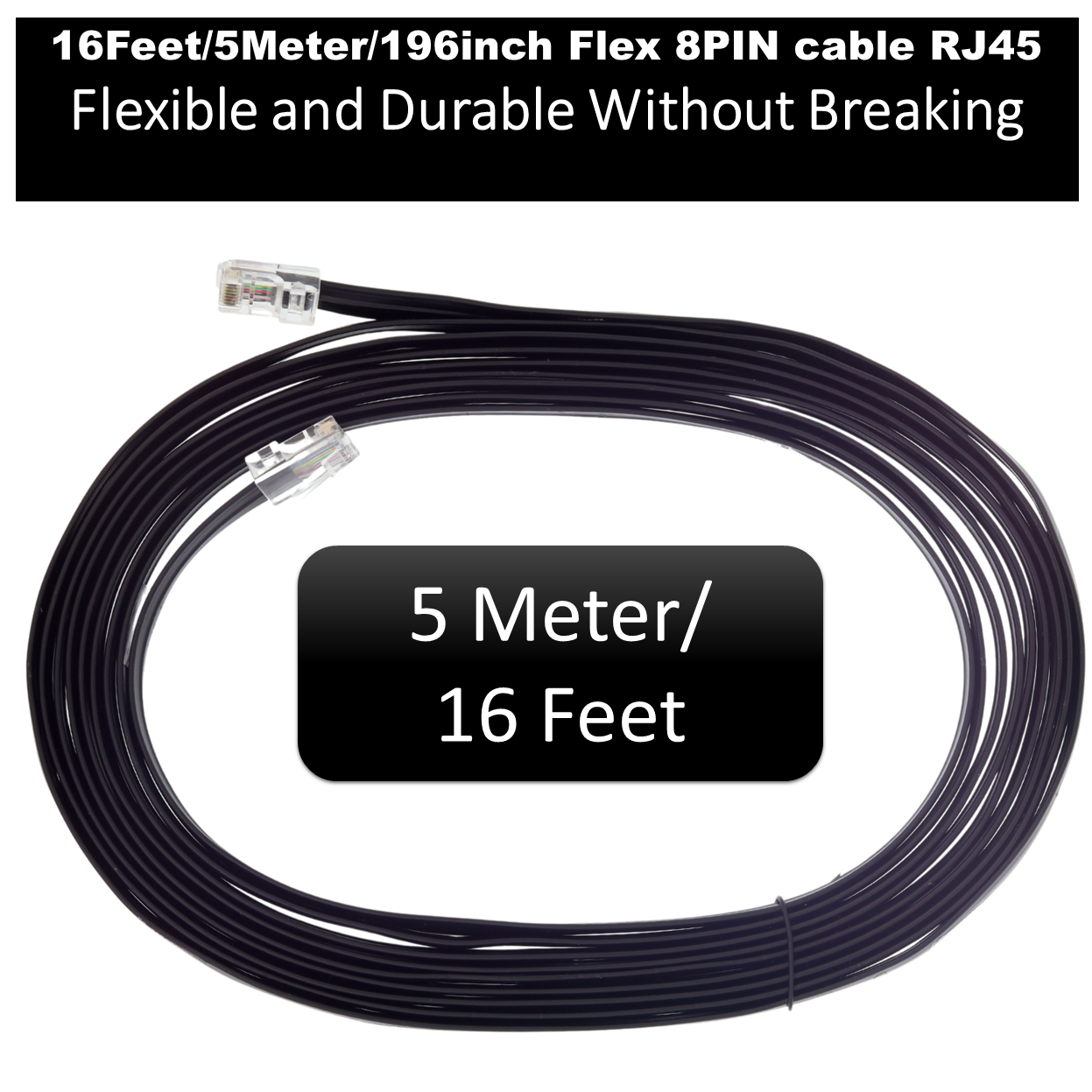 Xtenzi 8Pin Bass Knob 15FT Cable for Rockford Fosgate PEQ PPB1 PB1 PLC2Amplifier