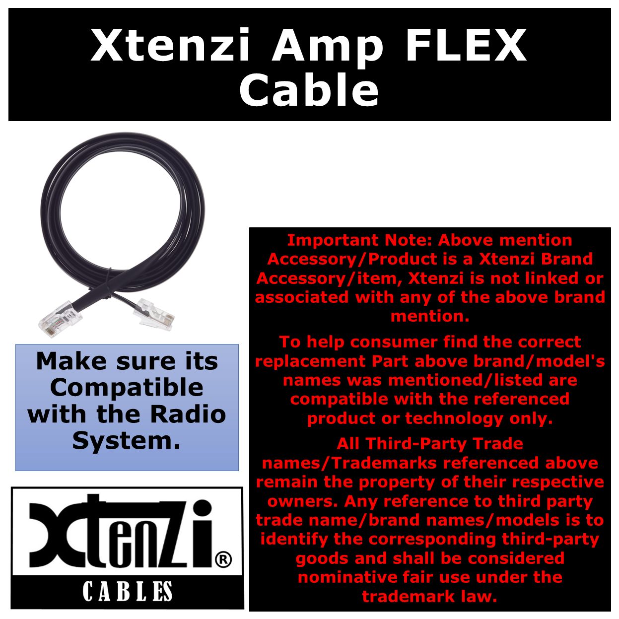 Xtenzi 8Pin Bass Knob 5 FT Cable for JL AUDIO FiX TwK DRC VX VXi JLid Amplifiers