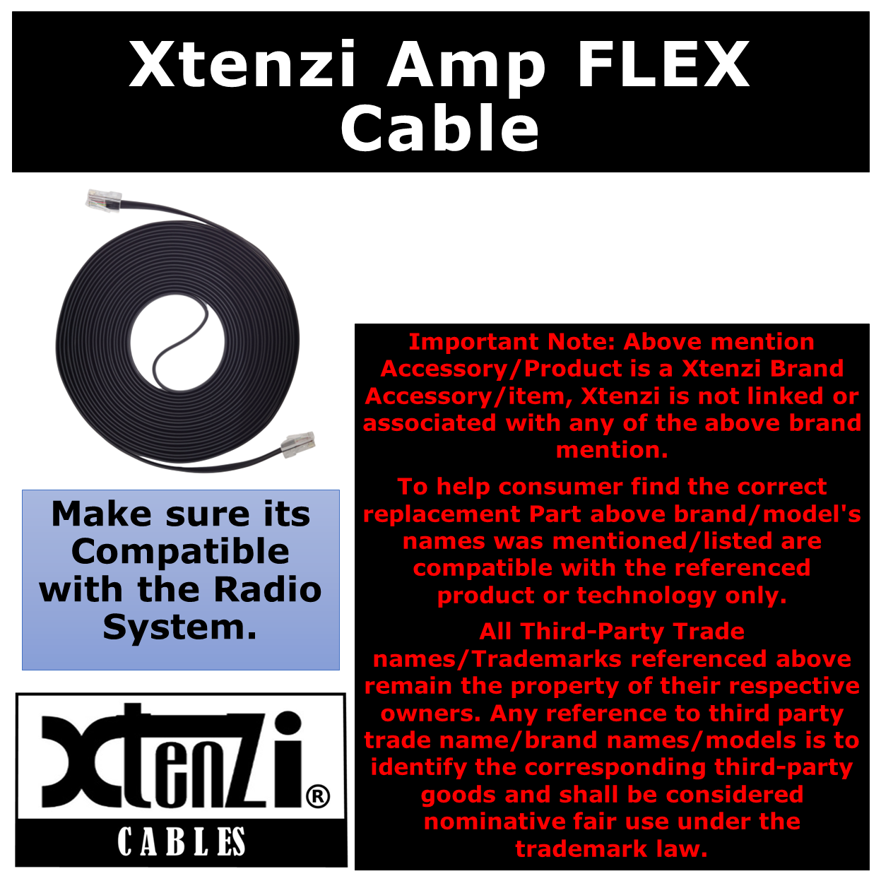Xtenzi 8Pin Bass Knob 25FT Cable for Rockford Fosgate PEQ PPB1 PB1 PLC2Amplifier